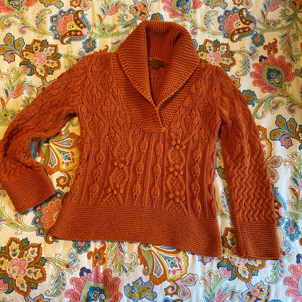 Cableknit Burnt Orange Sweater